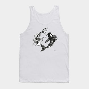 Black and white koi fish design -yin yang Tank Top